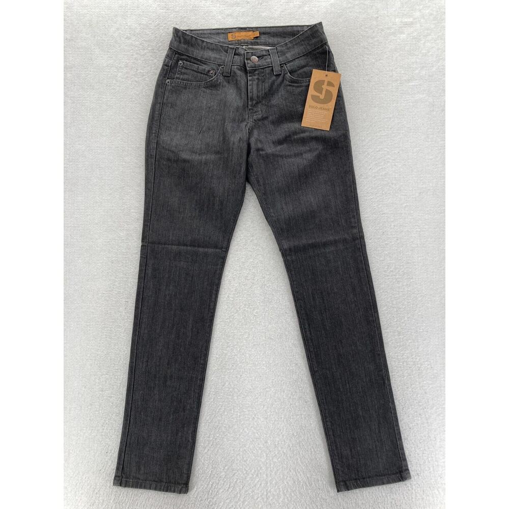 Vintage Solo Jeans Mens 28x30 Skinny Slim Fit Dark‎ Gray Stretch Denim Y2K NWT